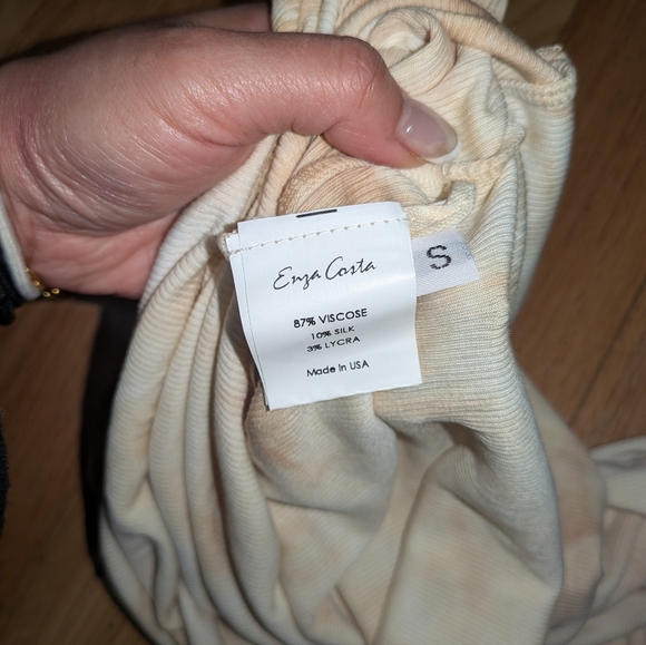 3S. NWOT ENZA COSTA SILK RIB PENCIL MAXI SKIRT IN SAND IONIC - Picture 7 of 7